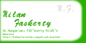 milan faskerty business card